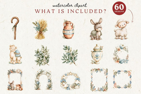Christmas Nativity Clipart | Christmas PNG Designs Sublimation Petunia Digital Design 