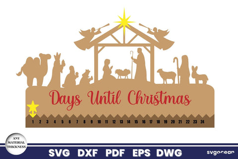 Christmas Nativity Countdown Laser Cut SVG SvgOcean 
