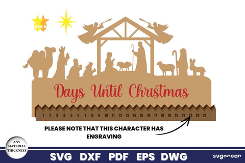 Christmas Nativity Countdown Laser Cut SVG SvgOcean 