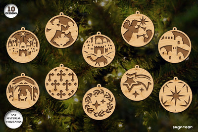 Christmas Nativity Ornament Bundle SVG SvgOcean 