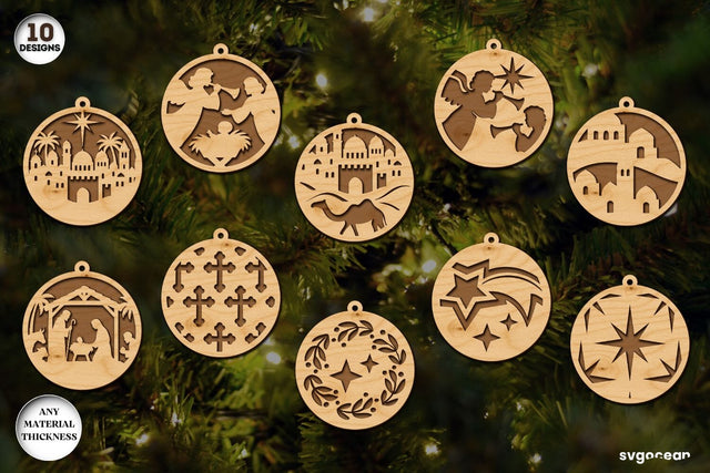 Christmas Nativity Ornament Bundle SVG SvgOcean 