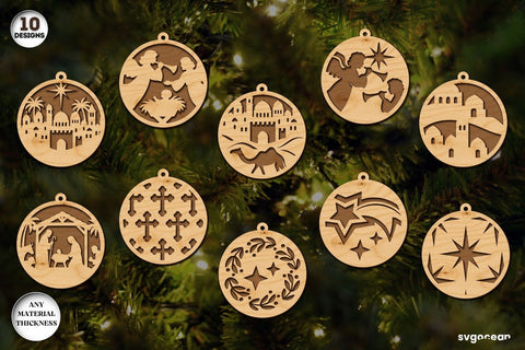 Christmas Nativity Ornament Bundle SVG SvgOcean 
