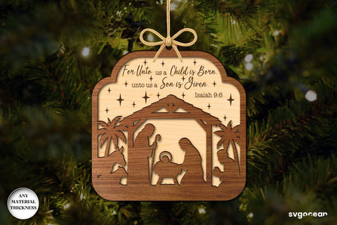 Christmas Nativity Ornaments Laser Cut SVG SvgOcean 