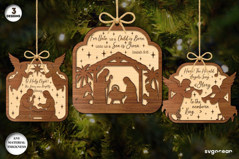 Christmas Nativity Ornaments Laser Cut SVG SvgOcean 