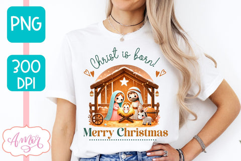 Christmas nativity PNG sublimation, Christian Christmas PNG Sublimation Amorclipart 