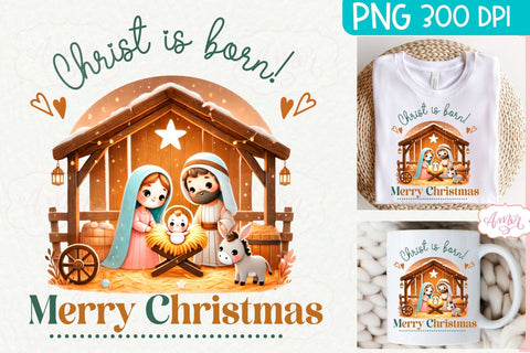 Christmas nativity PNG sublimation, Christian Christmas PNG Sublimation Amorclipart 