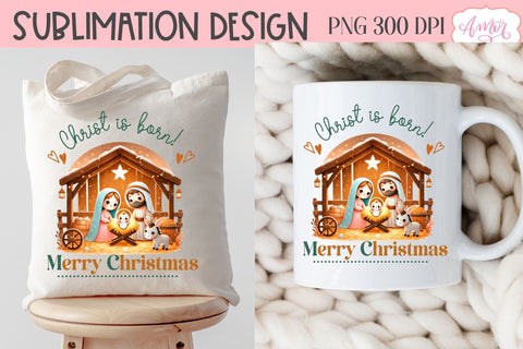 Christmas nativity PNG sublimation, Christian Christmas PNG Sublimation Amorclipart 
