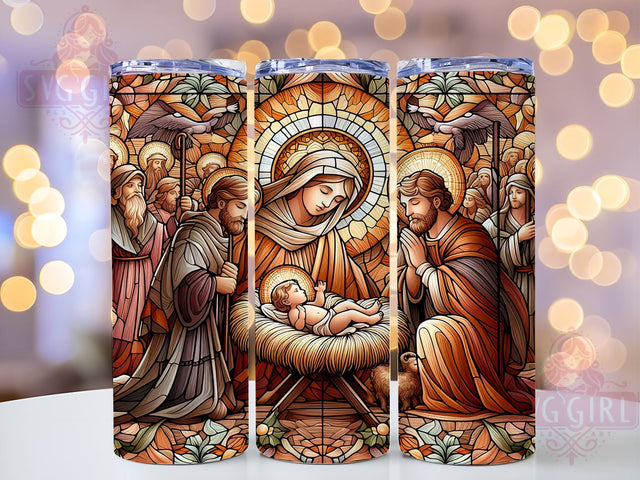 Christmas Nativity Scene 20oz Tumbler Wrap Sublimation Design, Straight Tapered Tumbler Wrap, Christmas Tumbler Png, Instant Digital Download Sublimation SvggirlplusArt 
