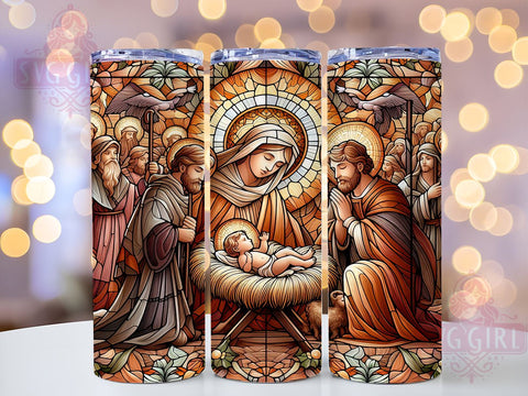 Christmas Nativity Scene 20oz Tumbler Wrap Sublimation Design, Straight Tapered Tumbler Wrap, Christmas Tumbler Png, Instant Digital Download Sublimation SvggirlplusArt 