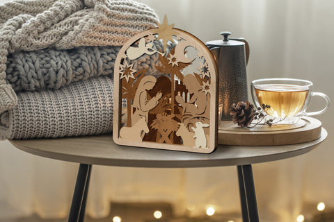 Christmas Nativity Scene Laser Cut Files, Wood Cut Template SVG LaserCutano 