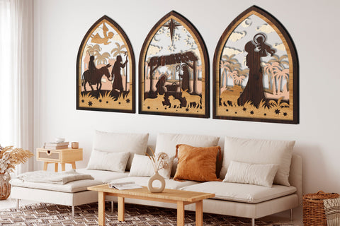 Christmas Nativity Scene Template SVG LaserCutano 