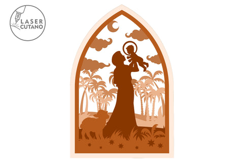 Christmas Nativity Scene Template SVG LaserCutano 