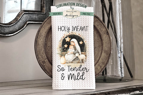 Christmas Nativity Silent Night | Sublimation Towel Designs Sublimation Ewe-N-Me Designs 