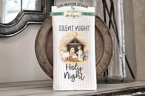 Christmas Nativity Silent Night | Sublimation Towel Designs Sublimation Ewe-N-Me Designs 