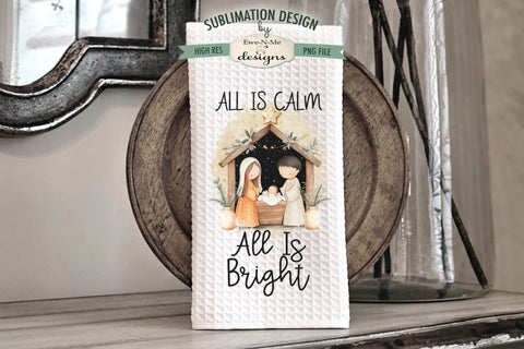 Christmas Nativity Silent Night | Sublimation Towel Designs Sublimation Ewe-N-Me Designs 