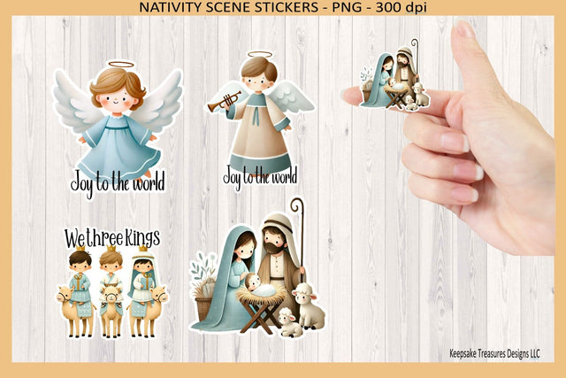 Christmas Nativity Stickers, Print and Cut, Faith Base, Sublimation Png Sublimation Keepsake Treasures Designs LLC. 