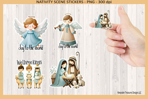 Christmas Nativity Stickers, Print and Cut, Faith Base, Sublimation Png Sublimation Keepsake Treasures Designs LLC. 