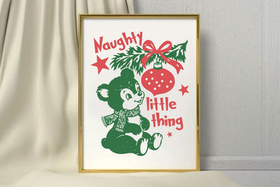 Christmas Naughty Illustration, ChristmasWUotes SVG Design, Cute Santa Claus, Reindeer, Christmas Tree and Retro Holiday Designs SVG FiveStarCrafting 