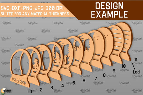 Christmas Nightlight Laser Cut Design. Christmas Decor SVG SVG Evgenyia Guschina 
