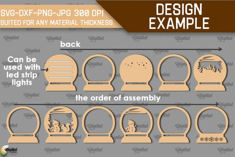 Christmas Nightlight Laser Cut Design. Christmas Decor SVG SVG Evgenyia Guschina 