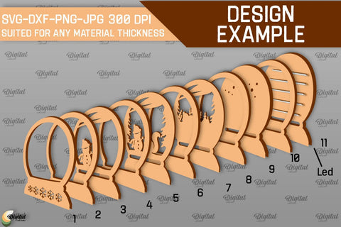 Christmas Nightlights Laser Cut Bundle. Christmas Decor SVG SVG Evgenyia Guschina 