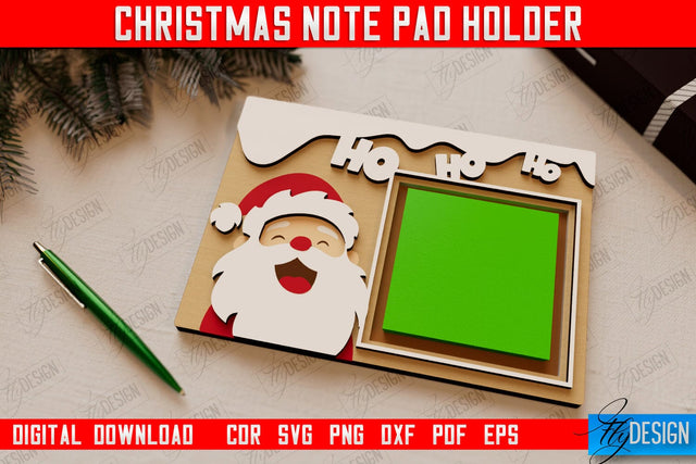 Christmas Note Pad Holder | Notes | Sticky Note Holder | Christmas Décor | CNC File SVG Fly Design 