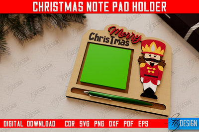 Christmas Note Pad Holder | Notes | Sticky Note Holder | Christmas Décor | CNC File SVG Fly Design 
