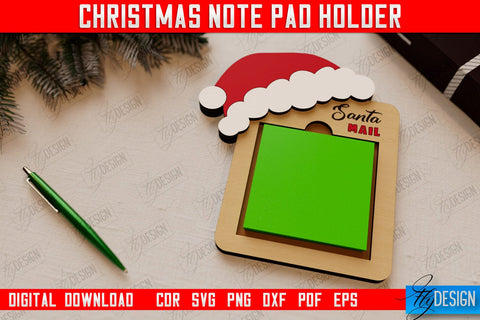 Christmas Note Pad Holders Bundle | Notes | Sticky Note Holder | Christmas Décor | CNC Files SVG Fly Design 