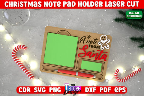 Christmas Note Pad Holders Bundle | Notes | Sticky Note Holder | Christmas Décor | CNC Files SVG The T Store Design 