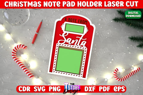 Christmas Note Pad Holders Bundle | Notes | Sticky Note Holder | Christmas Décor | CNC Files SVG The T Store Design 