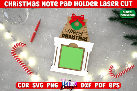 Christmas Note Pad Holders Bundle | Notes | Sticky Note Holder | Christmas Décor | CNC Files SVG The T Store Design 