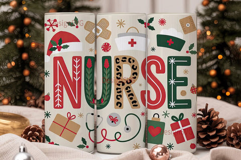 Christmas Nurse 20oz Tumbler Design Sublimation DesignSVG 
