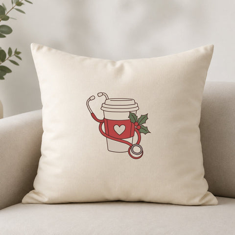 Christmas Nurse Coffee Embroidery Design – Holiday Stethoscope Coffee Cup Medical Machine Embroidery File Embroidery/Applique DESIGNS PatternFeed8 