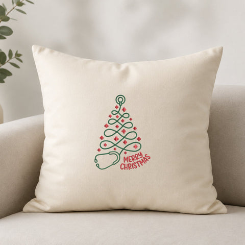 Christmas Nurse Embroidery Design – Stethoscope Christmas Tree Merry Christmas Medical Machine Embroidery File Embroidery/Applique DESIGNS PatternFeed8 