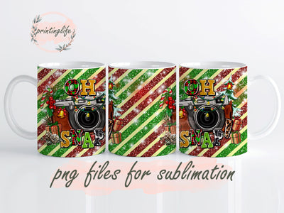 Christmas Oh snap leopard photo camera Mug Wrap Design, Instant Digital Design Download Mug Wrap Design, Mug Design PNG Sublimation PrintingLife 
