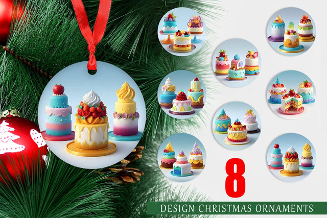 Christmas Ornament 3D Cakes Sublimation artnoy 