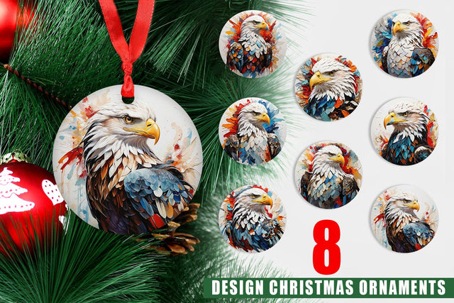 Christmas Ornament 3D Eagle Painting Sublimation artnoy 