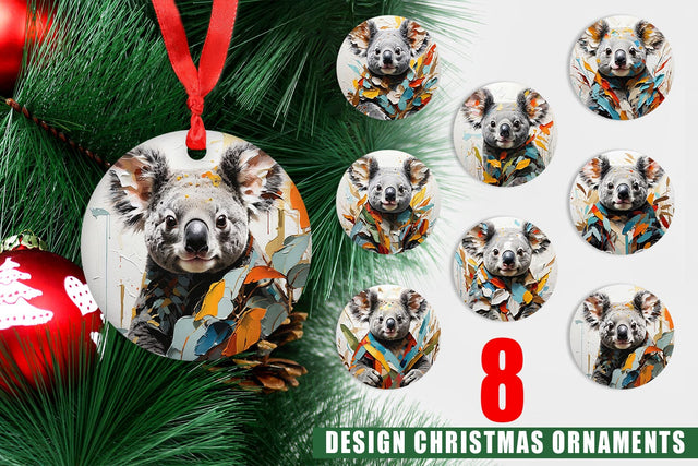Christmas Ornament 3D Koala Painting Sublimation artnoy 