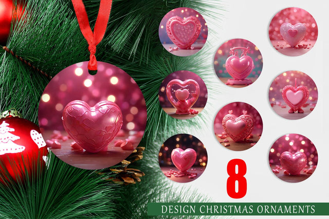 Christmas Ornament 3D Love Valentine Sublimation artnoy 