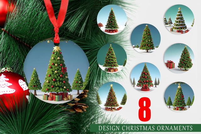 Christmas Ornament 3D Tree Christmas Sublimation artnoy 