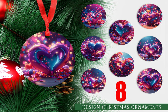 Christmas Ornament 3D Vibrant Love Sublimation artnoy 
