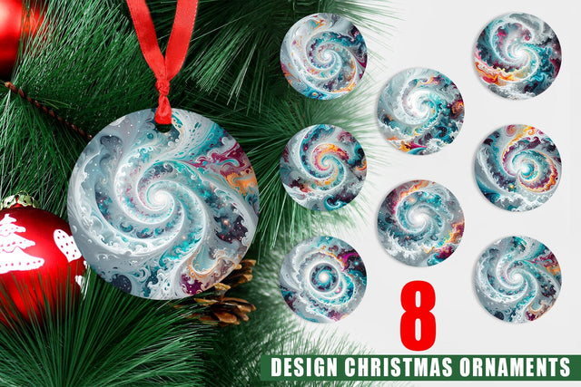Christmas Ornament Abstract Vortex Sublimation artnoy 