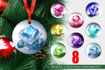Christmas Ornament Amethyst Crystal Sublimation artnoy 