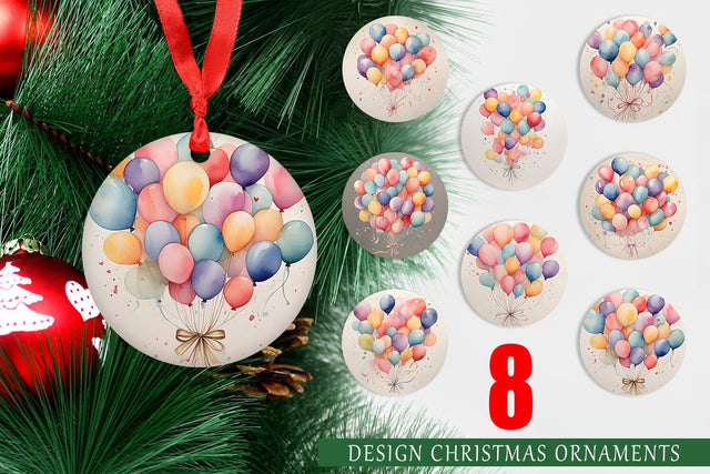 Christmas Ornament Balloon Bouquet Sublimation artnoy 