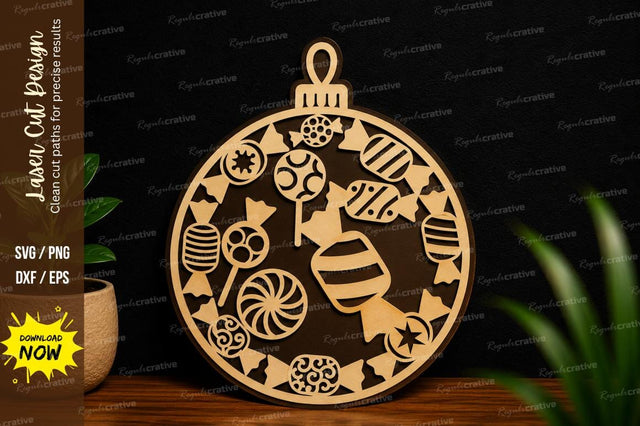 Christmas Ornament Bauble SVG Laser Cut Svg Design SVG Regulrcrative 
