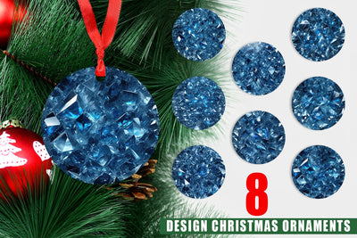 Christmas Ornament Blue Crystal Sublimation artnoy 