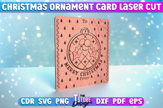 Christmas Ornament Card | Greeting Card | Christmas Gift Idea | CNC File SVG The T Store Design 