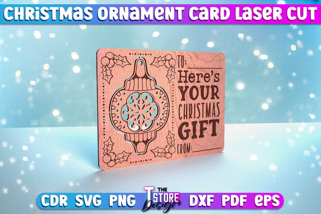 Christmas Ornament Card | Greeting Card | Christmas Gift Idea | CNC File SVG The T Store Design 