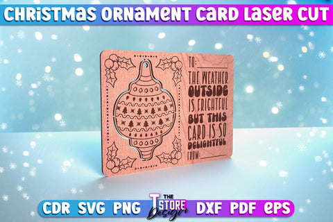 Christmas Ornament Card Laser Cut Bundle | Greeting Card | Christmas Gift Idea | CNC File SVG The T Store Design 