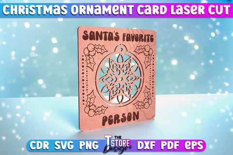 Christmas Ornament Card Laser Cut Bundle | Greeting Card | Christmas Gift Idea | CNC File SVG The T Store Design 